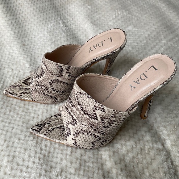 ASOS Snake Skin Open Toe Mules - Picture 2 of 5